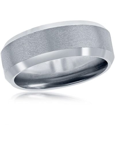 Black Jack Jewelry Brushed And Polished 8mm Tungsten Ring - Metallic