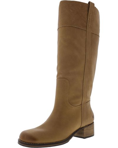 Lucky Brand Hybiscus Leather Riding Knee-high Boots - Natural