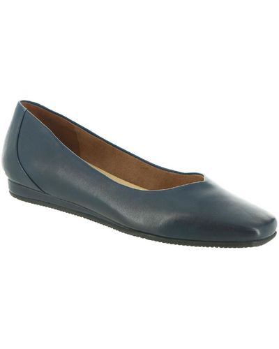Softwalk Vellore Leather Comfort Insole Flats - Blue