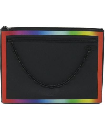 Louis Vuitton Pochette A4 Leather Clutch Bag (pre-owned) - Black