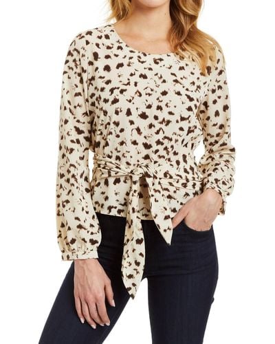 Drew Claire Printed Blouse - White