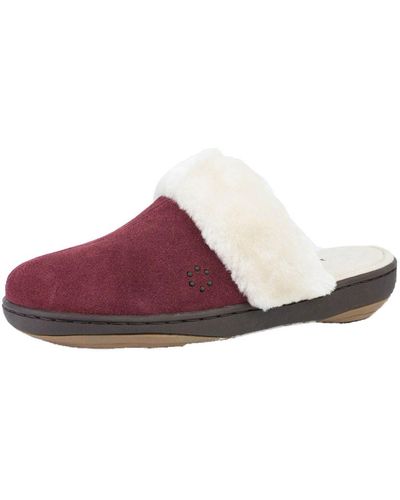 Tempur-Pedic Kensley Suede Slide Mule Slippers - Purple