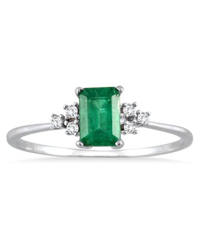 Monary Emerald And Diamond Ring - Green