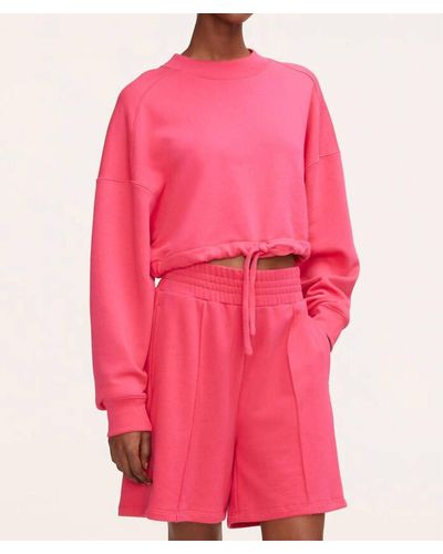Rebecca Taylor Drawcord Terry Sweatshirt - Pink