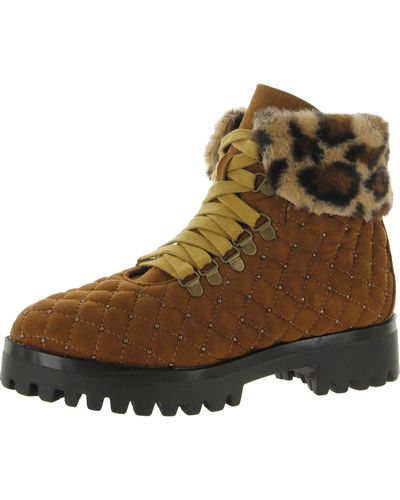 Penny Loves Kenny Newb Faux Suede Ankle Winter Boots - Brown