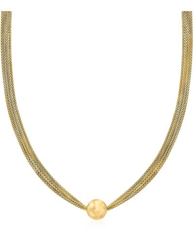 Ross-Simons Italian 18kt Gold Over Sterling Popcorn Chain Bead Necklace - Metallic
