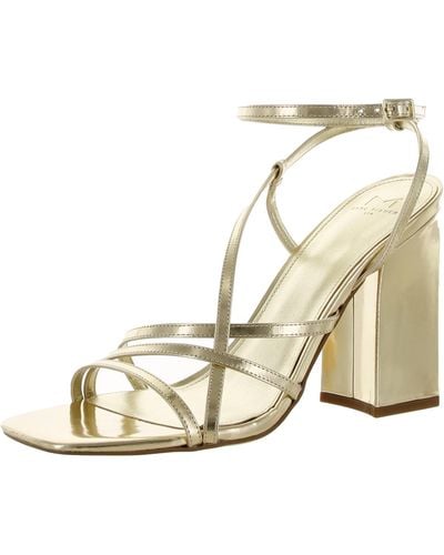 Marc Fisher Edalyn Strappy Metallic Ankle Strap - Natural
