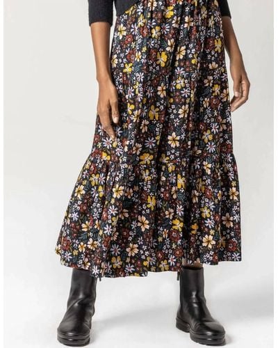 Lilla P Floral Tiered Skirt - Multicolor