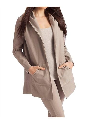 French Kyss Monica Hooded Draped Cardigan - Brown