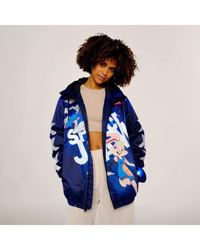 Members Only Space Jam Galaxy Midweight Oversized Jacket - Blue
