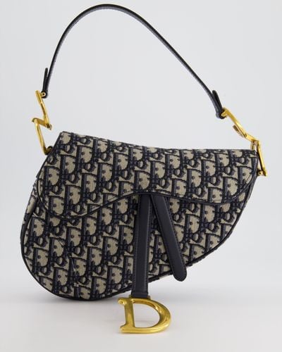 Dior Dior Oblique Jacquard Saddle Bag With Gold Hardware Rrp £3,450 - Black