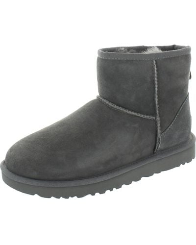 UGG Classic Mini Ii Suede Cold Weather Shearling Boots - Gray