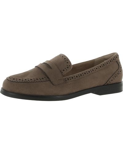 Me Too Breck 18 Faux Suede Brogue Loafers - Brown