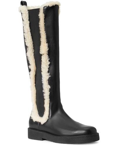 STAUD Palamino Round Toe Rubber Sole Knee-high Boots - Black