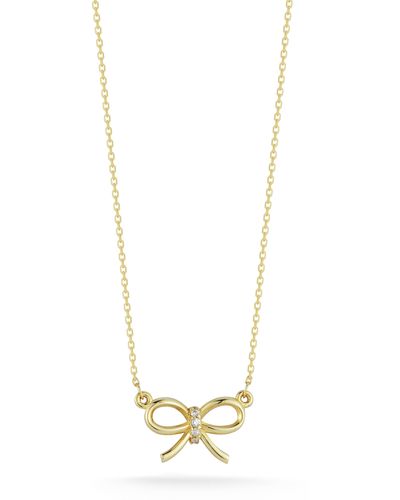 Ember Fine Jewelry & Diamond Bow Necklace - White