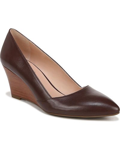 Franco Sarto Frankie Leather Slip On Wedge Heels - Brown