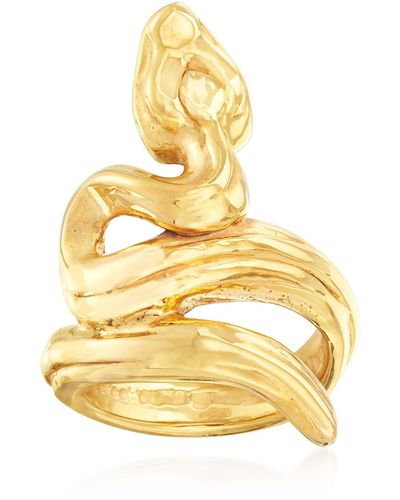 Ross-Simons Italian 18kt Yellow Snake Ring - Metallic