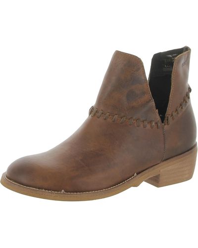 Musse & Cloud Madison Leather Ankle Booties - Brown