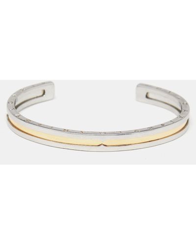 BVLGARI B. Zero1 18k Gold Stainless Steel Open Cuff Bracelet S - Metallic