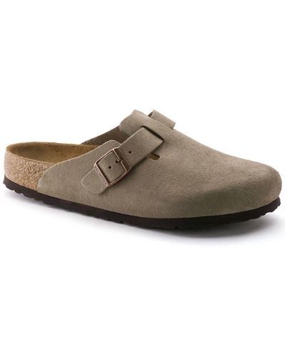 Birkenstock Boston Soft Footbed Suede Slippers - Medium/narrow - Brown