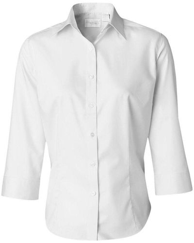 Van Heusen Three-quarter Sleeve Baby Twill Shirt - White