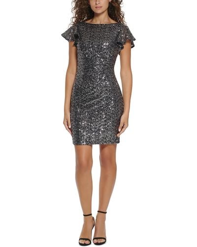 Jessica Howard Petites Sequined Short Cocktail And Party Dress - Black