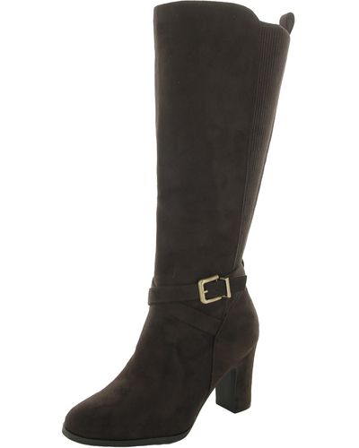 White Mountain Teals Faux Leather Tall Knee-high Boots - Black