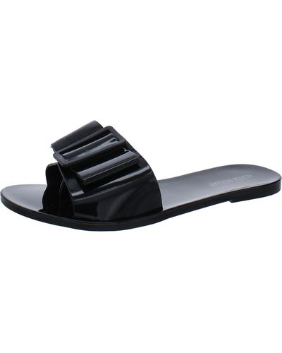 Olivia Miller Orma Plastic Slip On Slide Sandals - Black