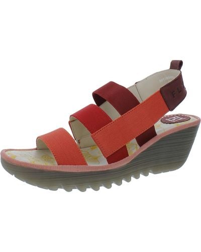 Fly London Yery389fly Leather Open Toe Platform Sandals - Red