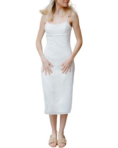 Storia Sleeveless Midi Dress - White