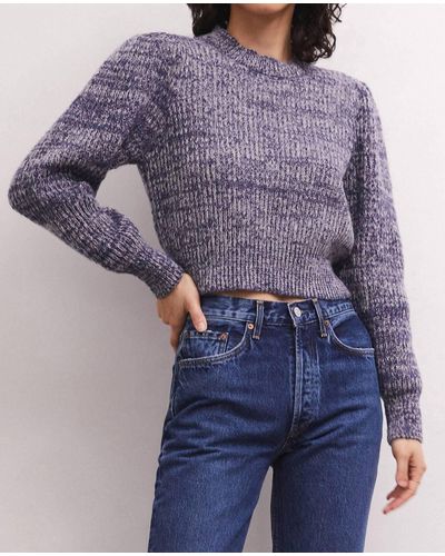 Z Supply Polly Denim Look Sweater - Blue