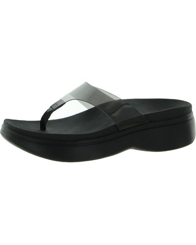 Vionic Luminous Open Toe Slip On Platform Sandals - Black