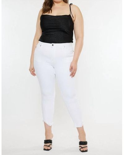 Kancan High Rise Straight Slim Jeans - White