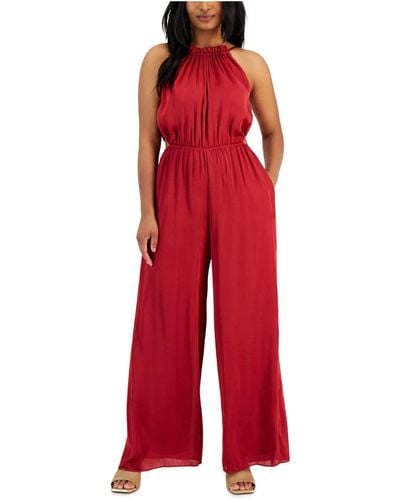 Taylor Cut-out Polyester Jumpsuit - Red