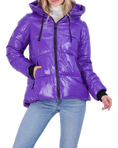 Sam Edelman Lightweight Warm Puffer Jacket - Purple