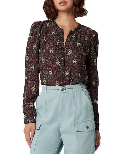 Joie Floral Print Sheer Button-down Top - Multicolor