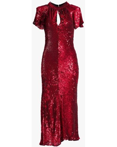 Maria Lucia Hohan Hanne Sequin Midi Dress - Red
