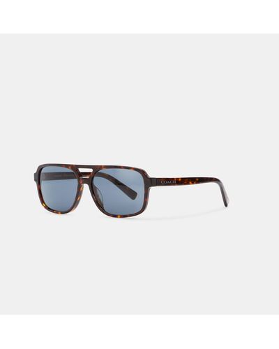 COACH Signature Pilot Sunglasses - Blue