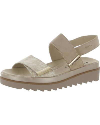 Mephisto Dominica Leather Cushioned Footbed Flatform Sandals - Natural