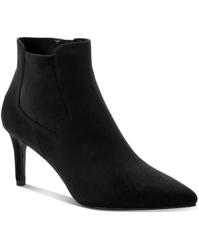 Alfani Jacklynnel Leather Stiletto Ankle Boots - Black
