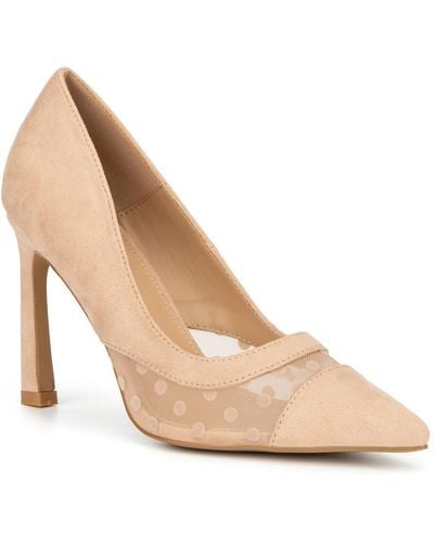New York & Company Briar Pointed Toe Slip On Pumps - Natural