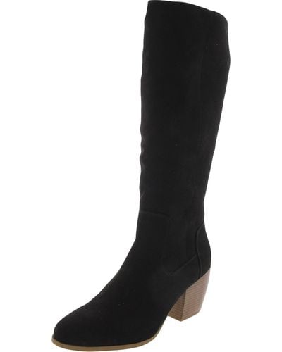 Style & Co. Warrda Faux Suede Zip Up Mid-calf Boots - Black