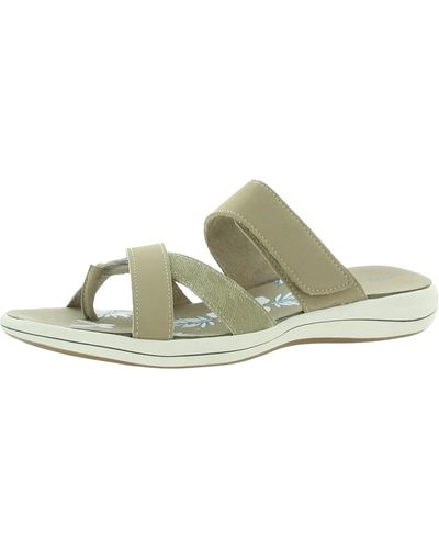 Easy Street Robin Faux Leather Slip On Strap Sandals - Green