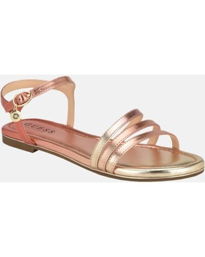 Guess Factory Lyndy Patent Faux-leather Sandals - Pink
