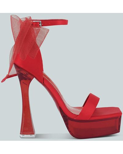 Amazon.com | Allegra K Women's Clear Heels Lace Up Strappy Stiletto Gold Heel  Sandals 6 M US | Heeled Sandals