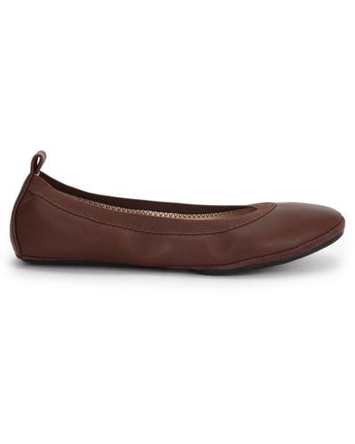 Yosi Samra Nina Foldable Ballet Flat In Brown Peta-approved Vegan Leather