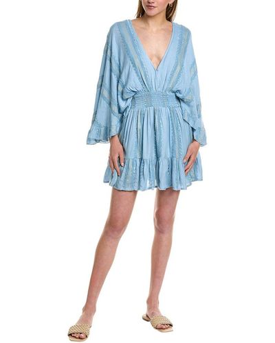 Surf Gypsy Tonal Texture Stripe Cover-up - Blue