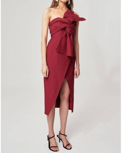 C/meo Collective Each Other Midi Dress In Red