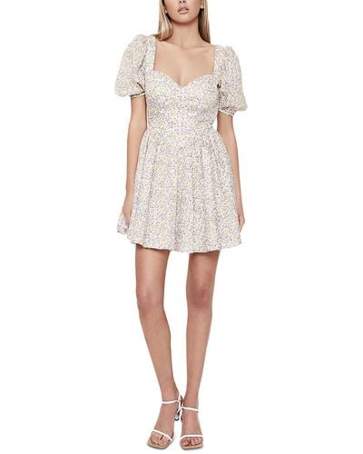 Bardot Cotton Floral Fit & Flare Dress - White