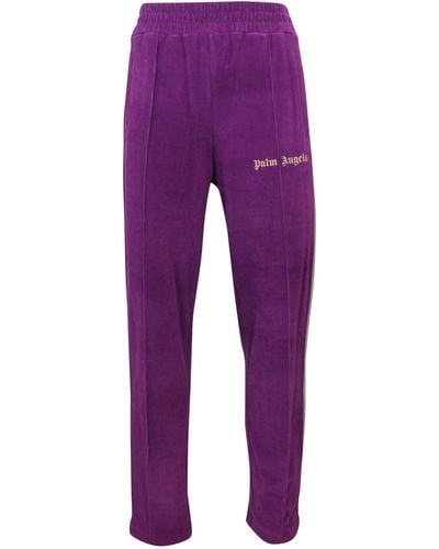 Palm Angels Cotton Cord Fleece Track Pants - Purple